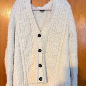 Francesca's Collections Cream Cable Knit Cardigan